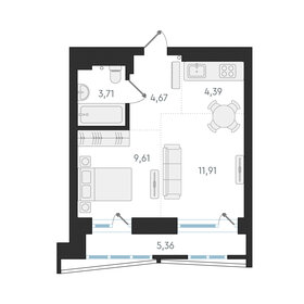 31 м², квартира-студия 5 500 000 ₽ - изображение 68