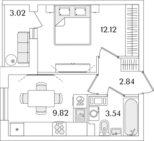29 м², 1-комнатная квартира 4 150 000 ₽ - изображение 85