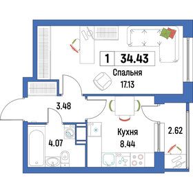 37,7 м², 1-комнатная квартира 3 350 000 ₽ - изображение 45