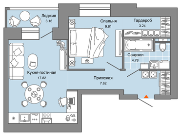 48,4 м², 2-комнатная квартира 5 220 000 ₽ - изображение 19