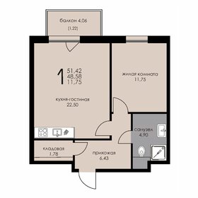 Квартира 48,6 м², 2-комнатные - изображение 1