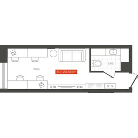 25 м², 1-комнатная квартира 3 600 000 ₽ - изображение 94