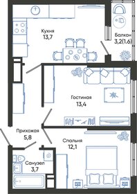 59 м², 2-комнатная квартира 8 200 000 ₽ - изображение 41