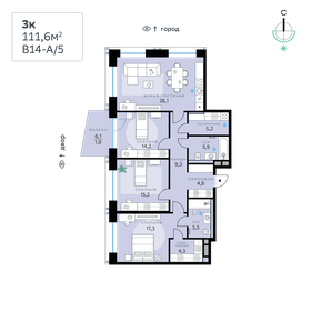 125,7 м², 3-комнатная квартира 56 000 000 ₽ - изображение 123