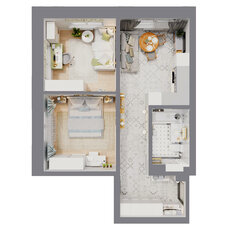 Квартира 50,7 м², 2-комнатная - изображение 2