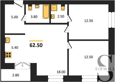 Квартира 62,5 м², 2-комнатная - изображение 1