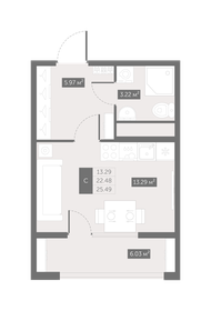 Квартира 25,5 м², студия - изображение 1