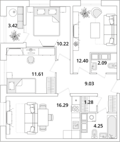 68,3 м², 3-комнатная квартира 17 747 666 ₽ - изображение 22