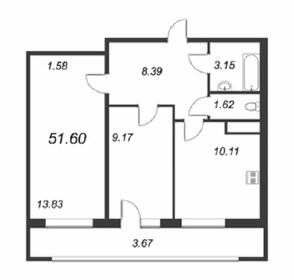 Квартира 48,7 м², 2-комнатная - изображение 1