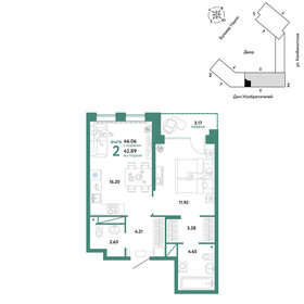 56,4 м², 2-комнатная квартира 6 560 000 ₽ - изображение 62