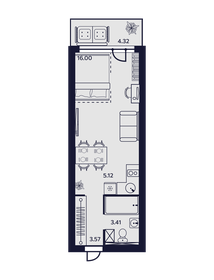 33,1 м², 1-комнатные апартаменты 7 125 580 ₽ - изображение 12