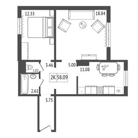 Квартира 58,1 м², 2-комнатная - изображение 2