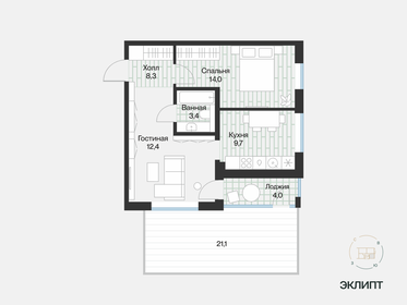 55,1 м², 2-комнатная квартира 5 500 000 ₽ - изображение 23