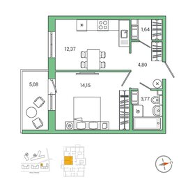 40,5 м², 1-комнатная квартира 7 191 000 ₽ - изображение 8