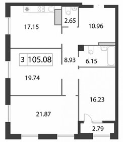 Квартира 105,3 м², 3-комнатная - изображение 1