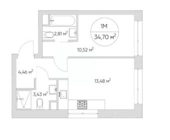 Квартира 34,7 м², 1-комнатные - изображение 1