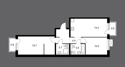 Квартира 64 м², 2-комнатная - изображение 1