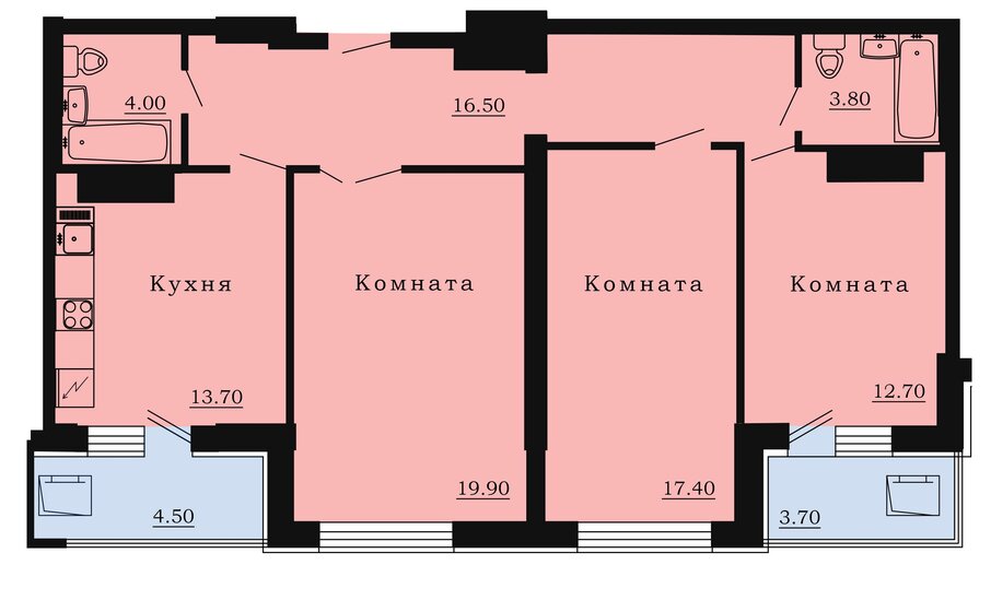 88 м², 3-комнатная квартира 17 500 000 ₽ - изображение 46