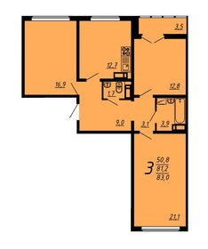 Квартира 82,6 м², 3-комнатная - изображение 1