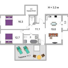 Квартира 71,3 м², 2-комнатная - изображение 4