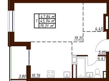 48 м², 1-комнатная квартира 7 253 600 ₽ - изображение 22