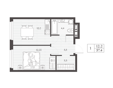 38,5 м², 1-комнатная квартира 6 000 417 ₽ - изображение 64