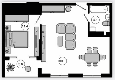 Квартира 49,6 м², 2-комнатные - изображение 1