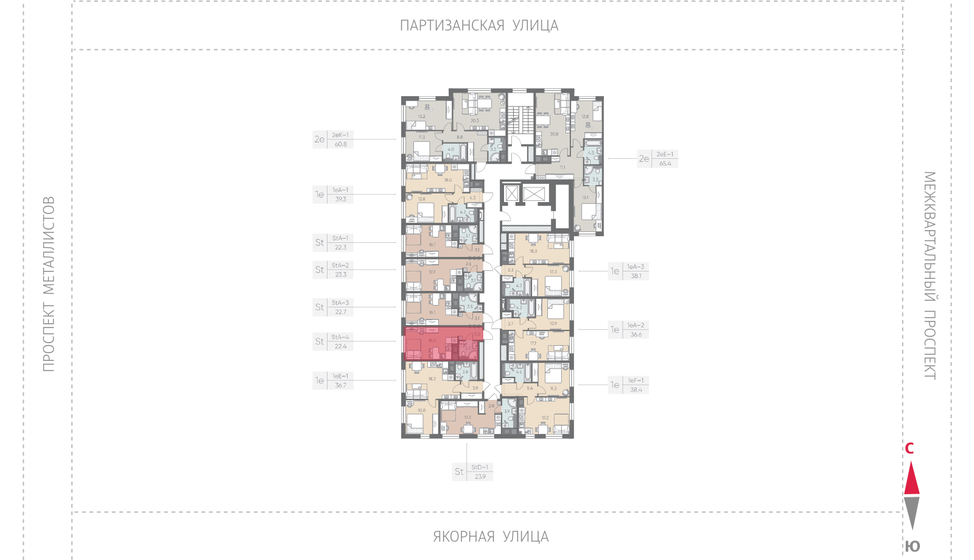 21,7 м², квартира-студия 7 898 800 ₽ - изображение 89