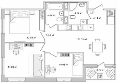 Квартира 79,8 м², 3-комнатная - изображение 1