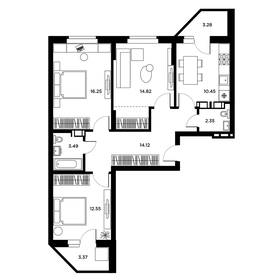 Квартира 77,8 м², 3-комнатная - изображение 1