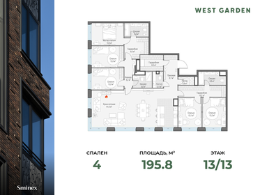 Квартира 195,8 м², 4-комнатная - изображение 1