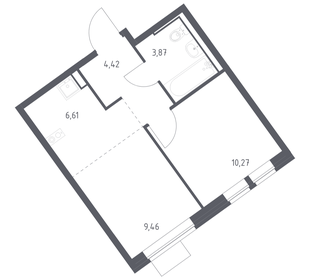 Квартира 34,6 м², 1-комнатная - изображение 1