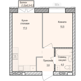 30,6 м², 1-комнатная квартира 3 870 000 ₽ - изображение 61