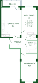 Квартира 64,7 м², 2-комнатная - изображение 1