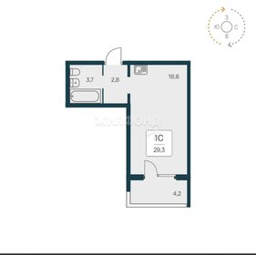 Квартира 29,3 м², студия - изображение 1