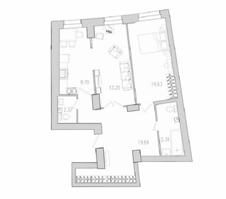 Квартира 64,4 м², 2-комнатная - изображение 1