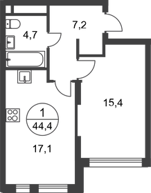 44,4 м², 1-комнатная квартира 12 276 449 ₽ - изображение 30