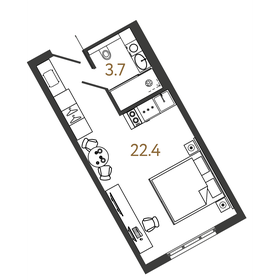 28 м², квартира-студия 12 500 000 ₽ - изображение 79