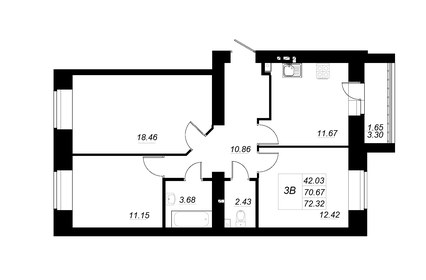 80 м², 3-комнатная квартира 8 800 000 ₽ - изображение 78