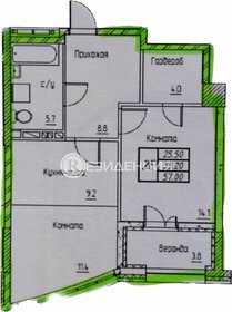 Квартира 57 м², 2-комнатная - изображение 1