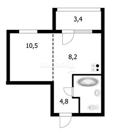 Квартира 27,5 м², 1-комнатная - изображение 1