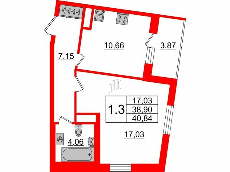 37,5 м², 1-комнатная квартира 7 450 781 ₽ - изображение 1