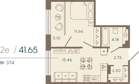 38,2 м², 1-комнатные апартаменты 17 223 586 ₽ - изображение 52