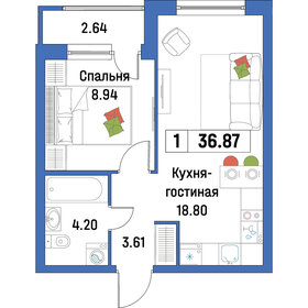 37,1 м², 1-комнатная квартира 6 395 776 ₽ - изображение 13