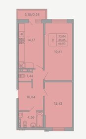 64 м², 2-комнатная квартира 5 600 000 ₽ - изображение 46