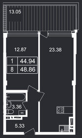 79,6 м², 1-комнатные апартаменты 11 018 000 ₽ - изображение 65