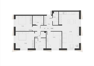 Квартира 117,8 м², 3-комнатная - изображение 1