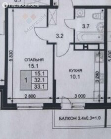 Квартира 32,7 м², 1-комнатная - изображение 1