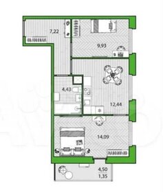 Квартира 48,8 м², 2-комнатная - изображение 2