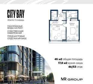 45 м², 1-комнатная квартира 17 651 570 ₽ - изображение 6